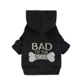 Fitwarm Bad to The Bone Dog Hoodie Dog Clothes for Small Dogs Girl Boy Dog Sweatshirt with Hood Funny Dog Clothes Pet Cat Outfit Black XXL