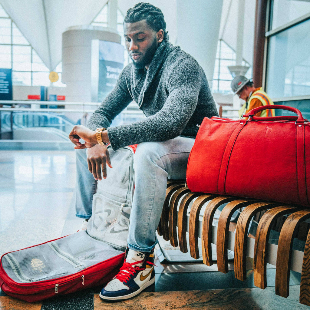 Red Leather Luxury Carry-On Patented Backpack (Only 300 Made)