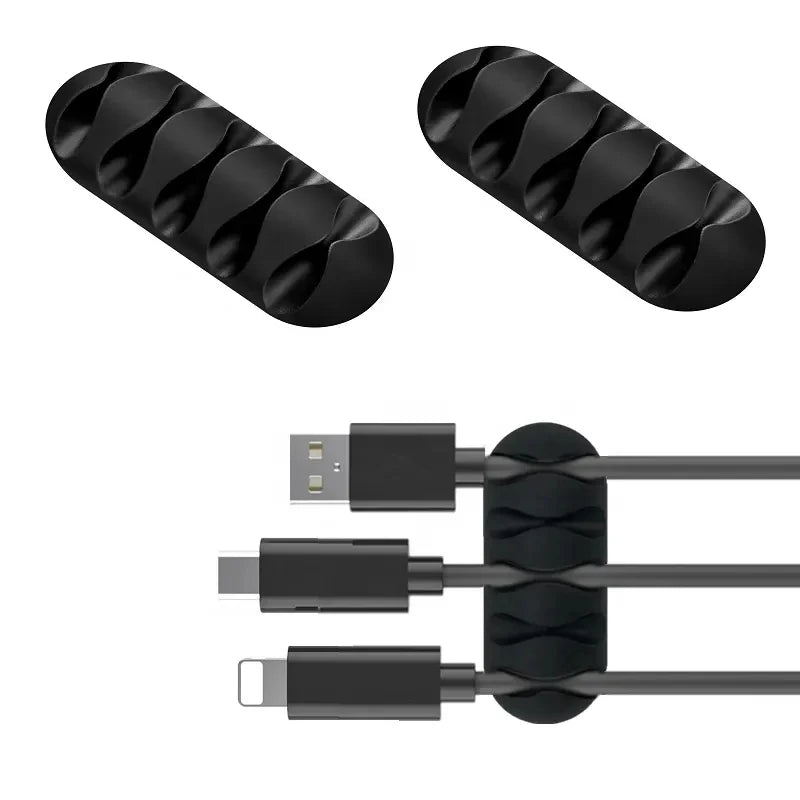 Cable Cord Wire Organizer Silicone USB Cable Winder Management Clips