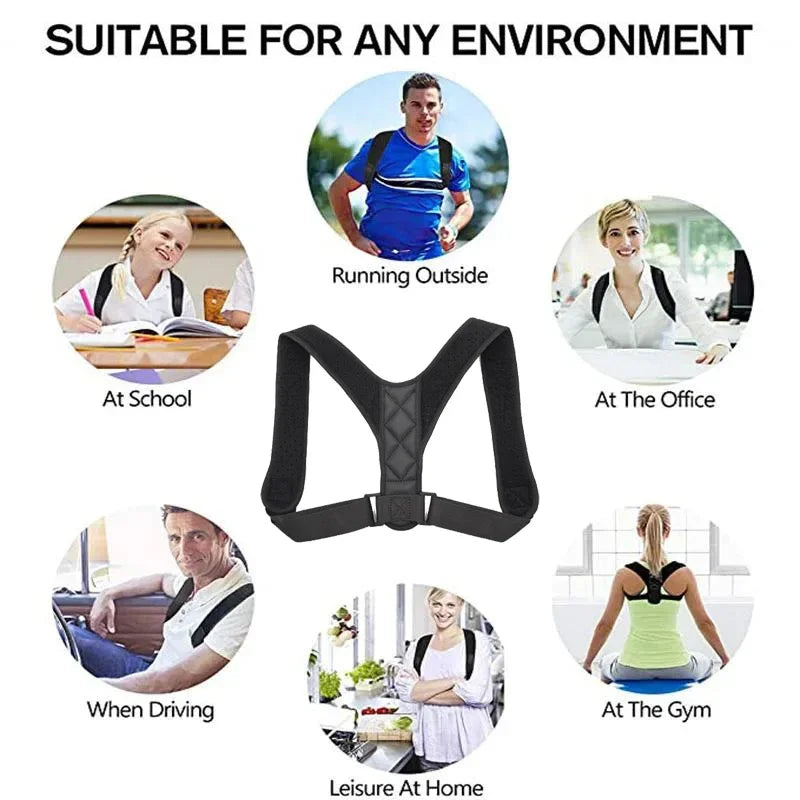 Men and Women Sitting Posture Correction Belt Shoulder Straight Back B