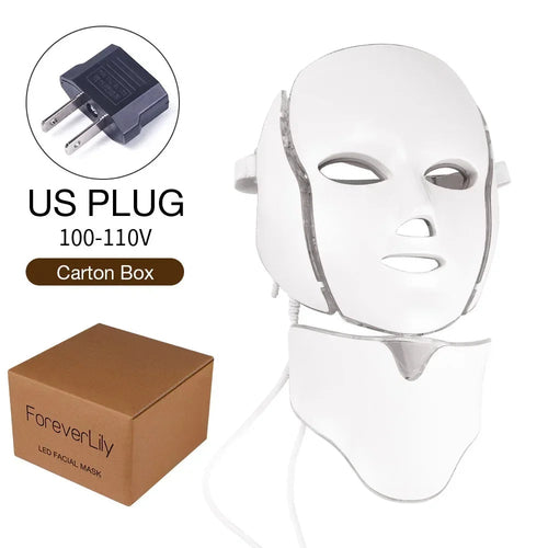 7 Colors Light LED Face Neck Beauty Mask Photon Red Light Facial Skin