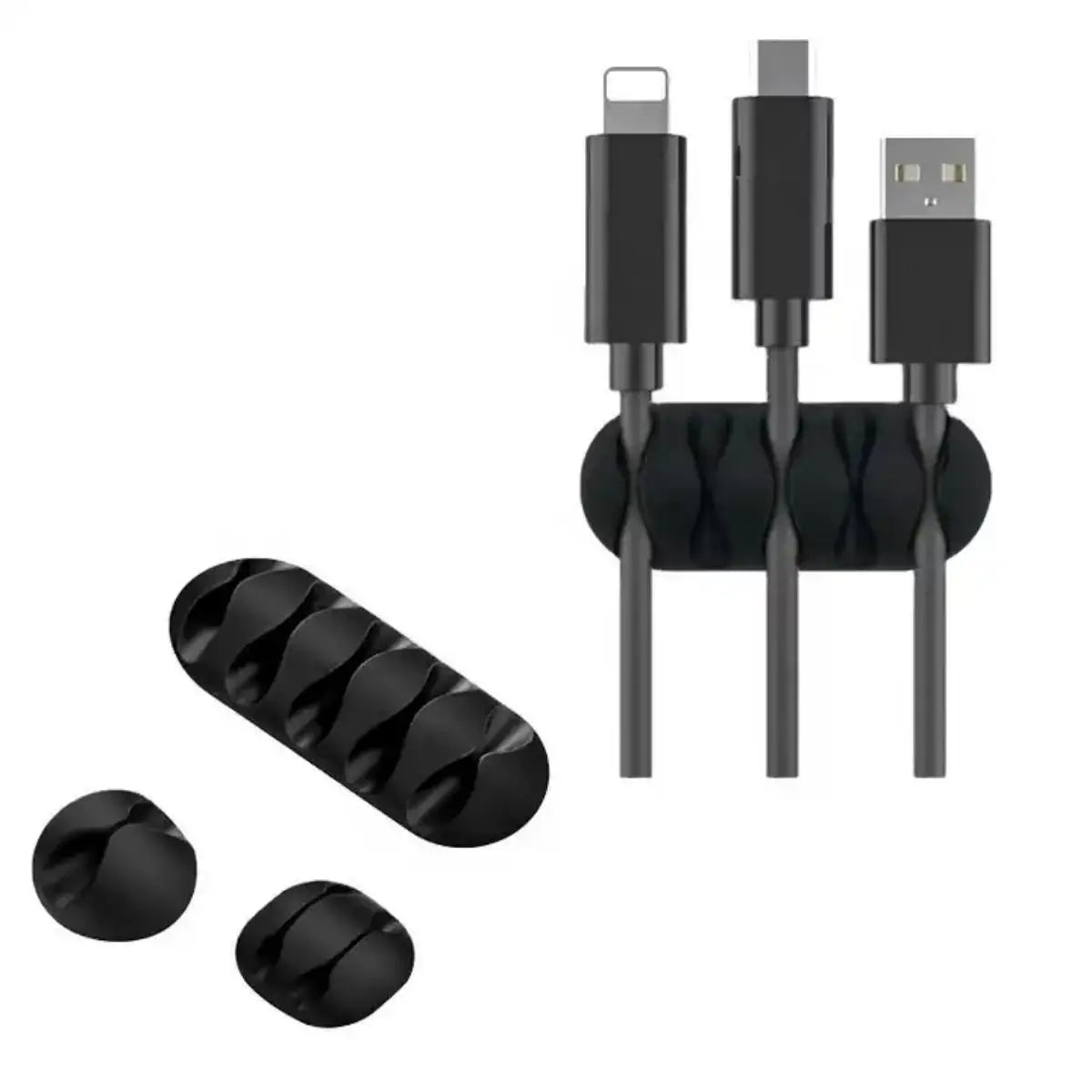 Cable Cord Wire Organizer Silicone USB Cable Winder Management Clips