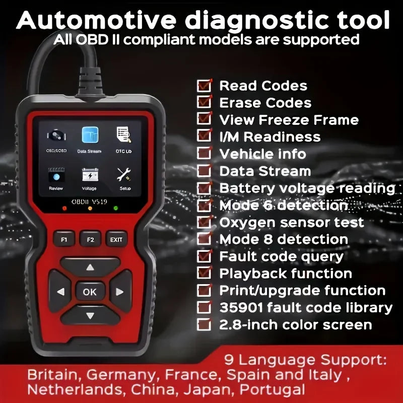 Scanner Code Reader Car Diagnostic Tool Engine Fault Code Reader for