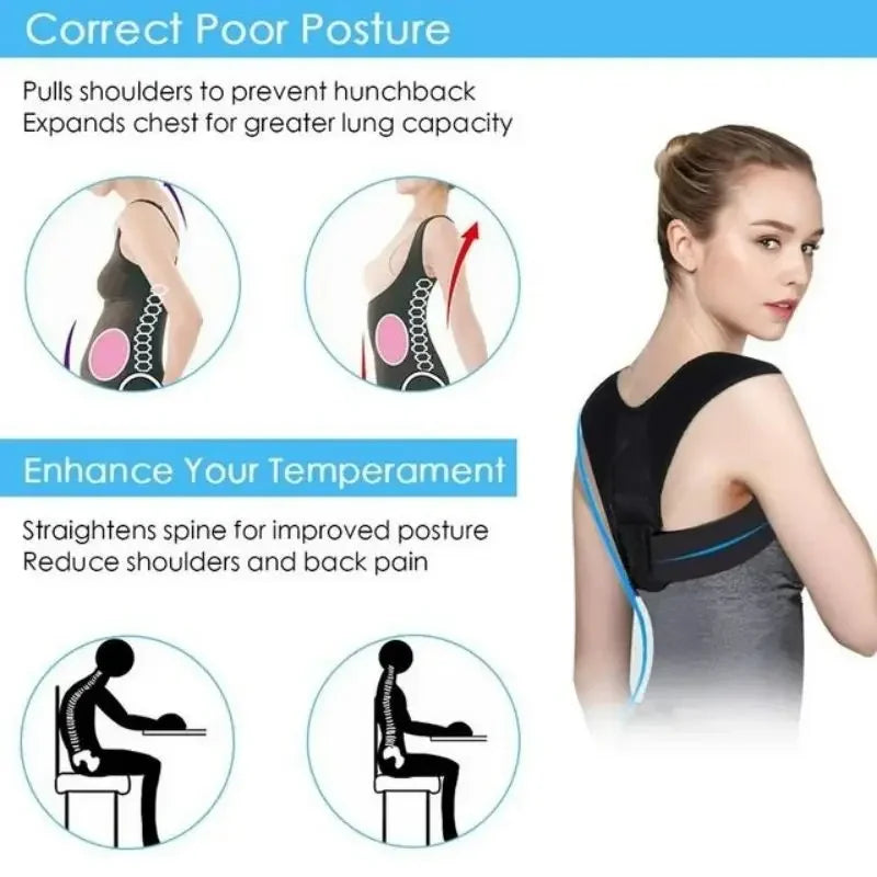 Men and Women Sitting Posture Correction Belt Shoulder Straight Back B