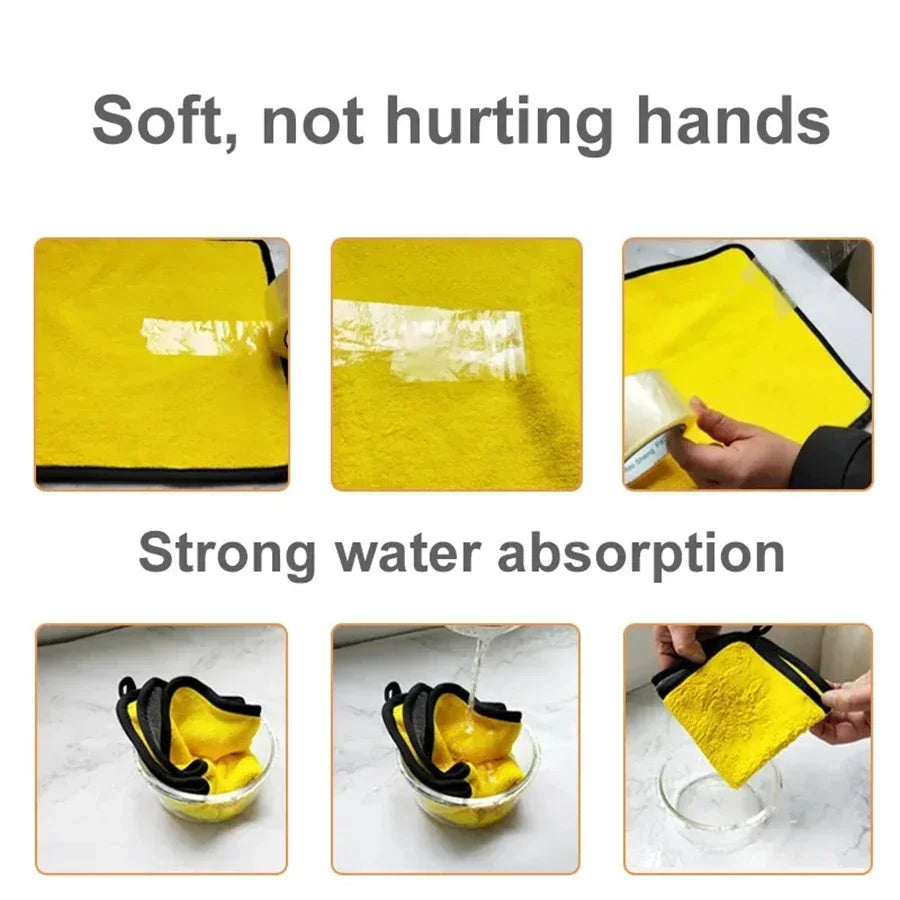 1/2/3/6/10pcs 30X60cm Microfiber Car Cleaning Towels Soft Quick Drying