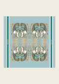 Mermaid Horses on Skye Blue Square Scarf