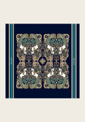 Mermaid Horses on Navy Square Scarf