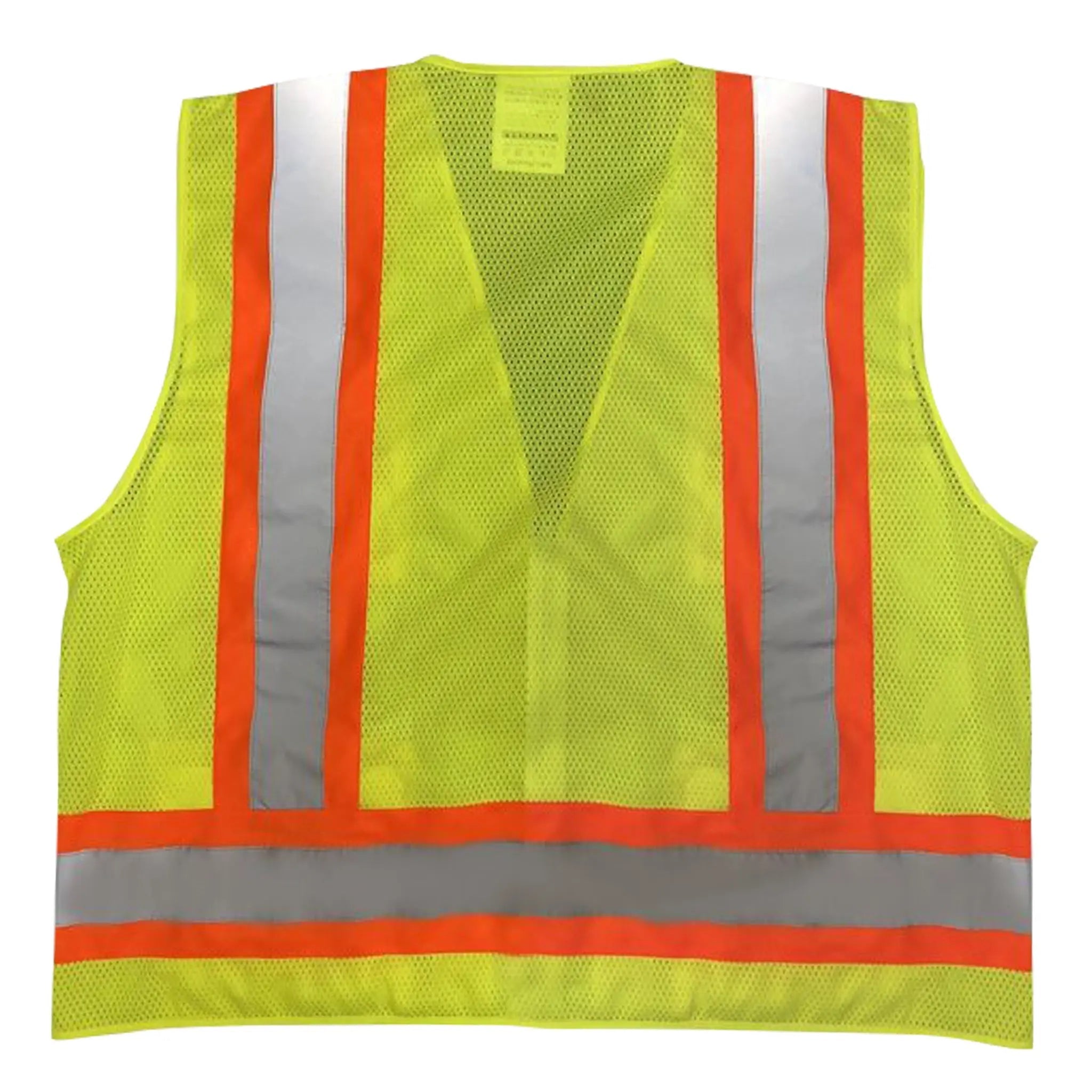 Safety Main 05TTSYZ Surveyor Vest, Class 2, Solid Front, Mesh Back, Hi-Vis Yellow, Pack of 3