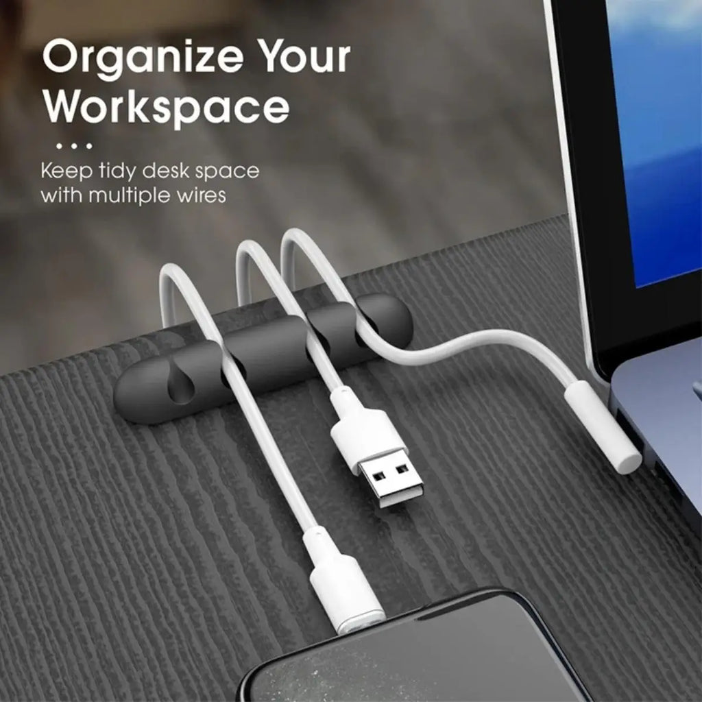 Cable Cord Wire Organizer Silicone USB Cable Winder Management Clips