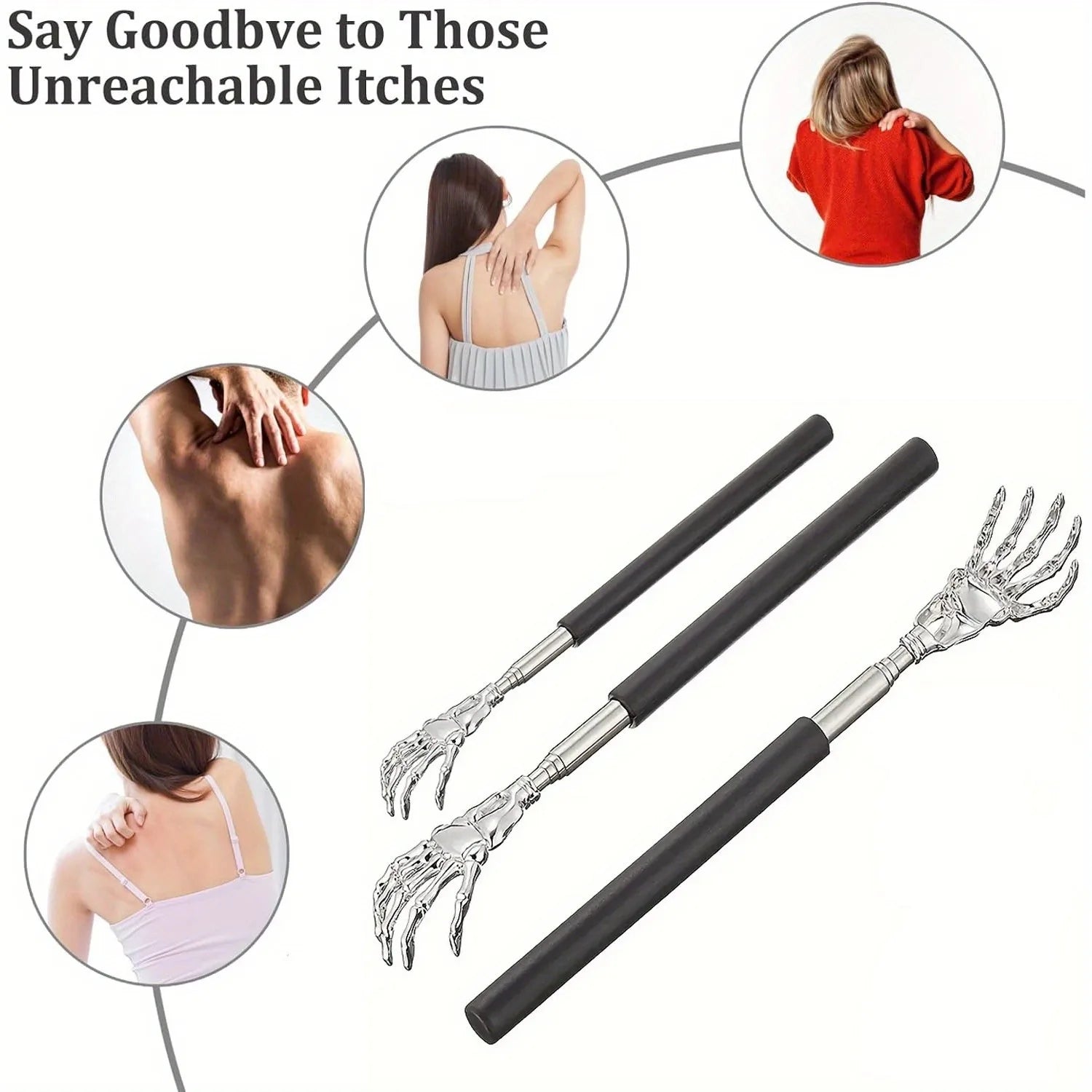 Stainless Steel Adjustable Massage and Tickle Relief Back Portable