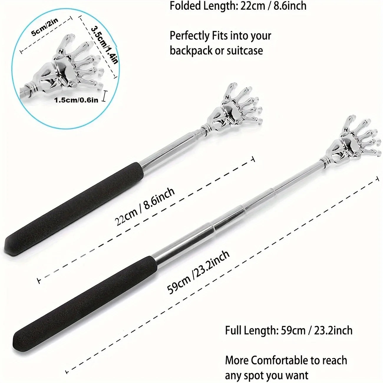 Stainless Steel Adjustable Massage and Tickle Relief Back Portable