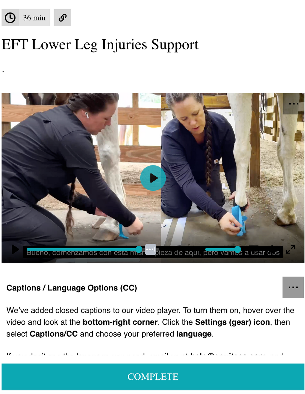 EFT Lower Leg Injuries Support