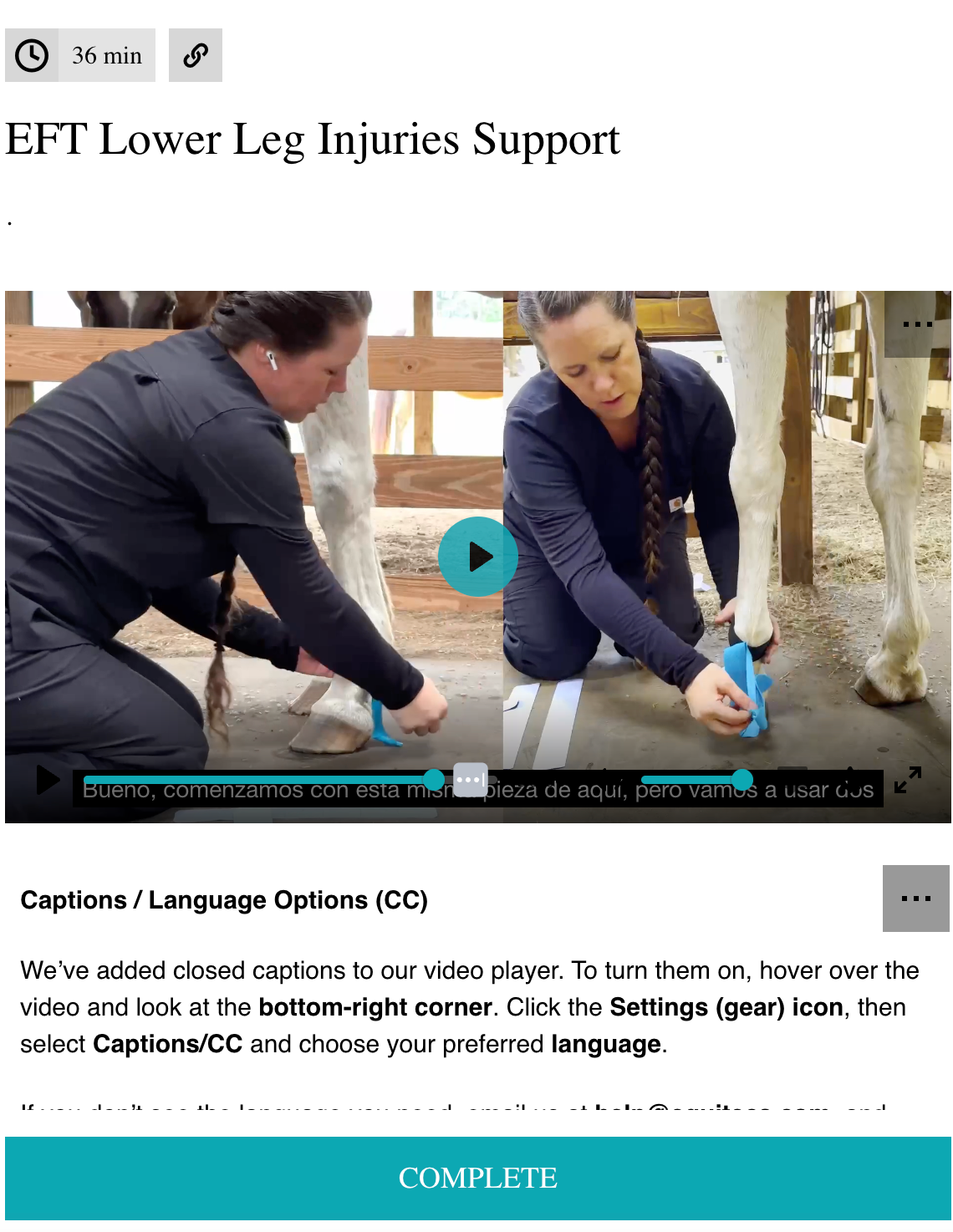 EFT Lower Leg Injuries Support