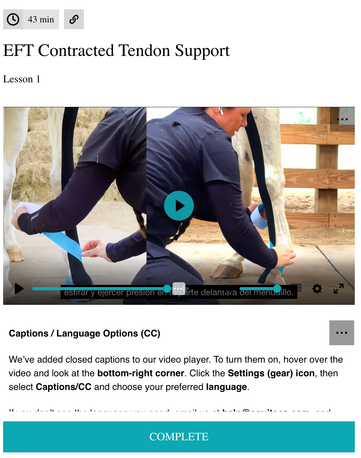 EFT Contracted Tendon Support