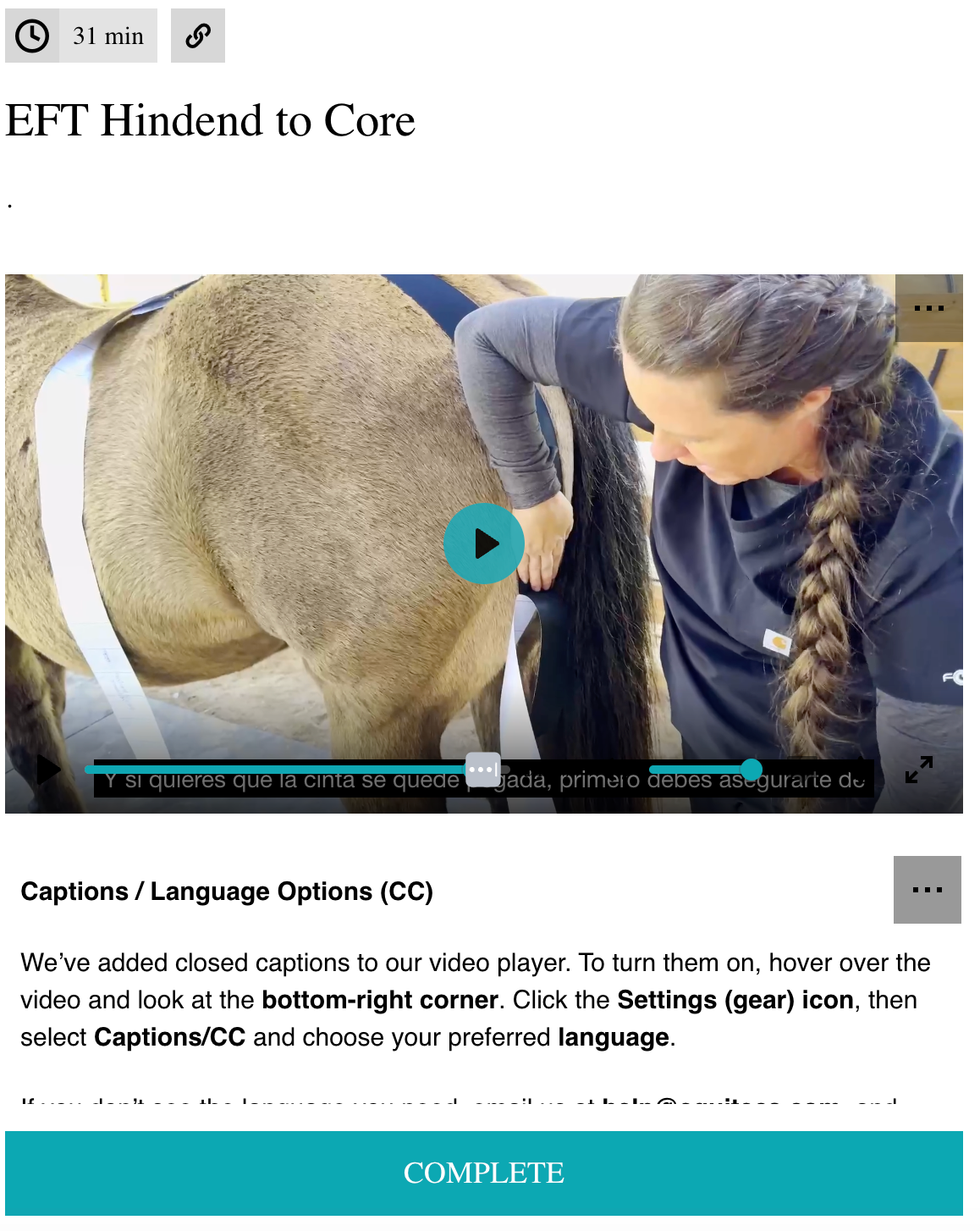 EFT Hind End to Core Connection
