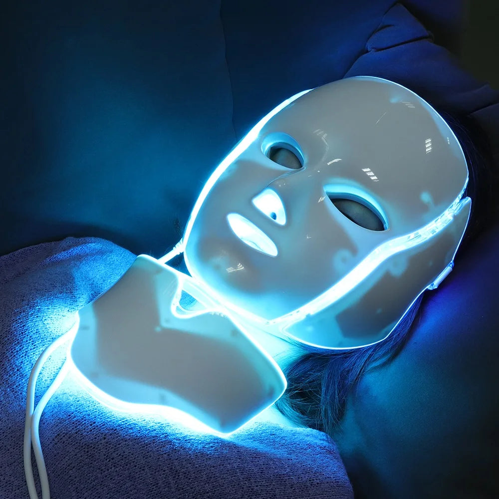 7 Colors Light LED Face Neck Beauty Mask Photon Red Light Facial Skin
