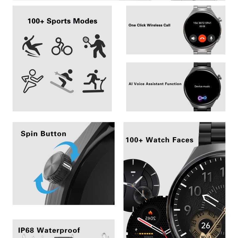 SENBONO V19 Business Men Smart Watch Answer Call Heart Rate Water
