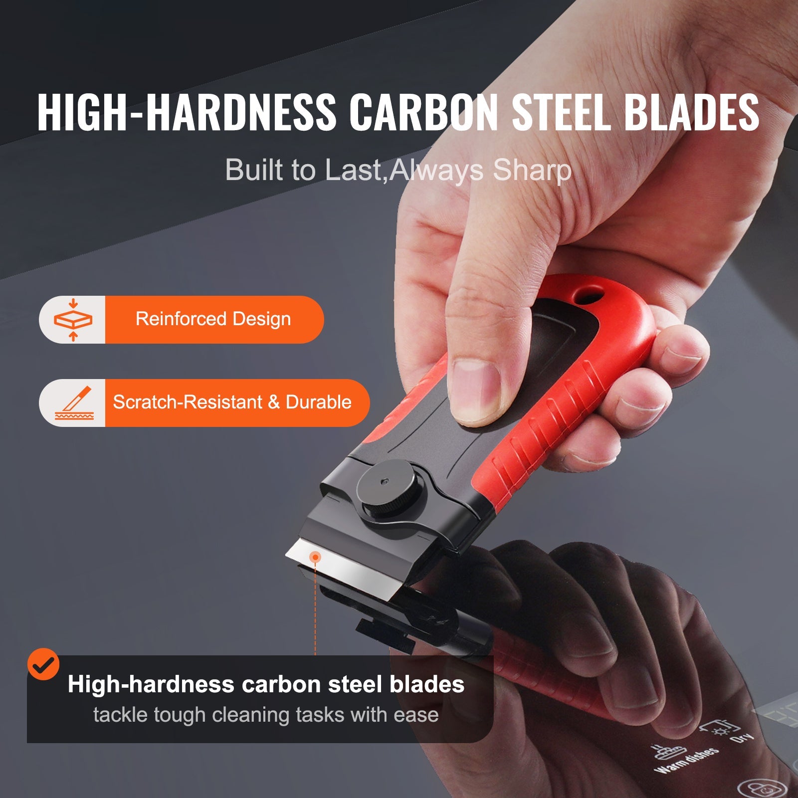 VEVOR Razor Blade Scraper Locking Scraper Tool 15 Extra Blades With