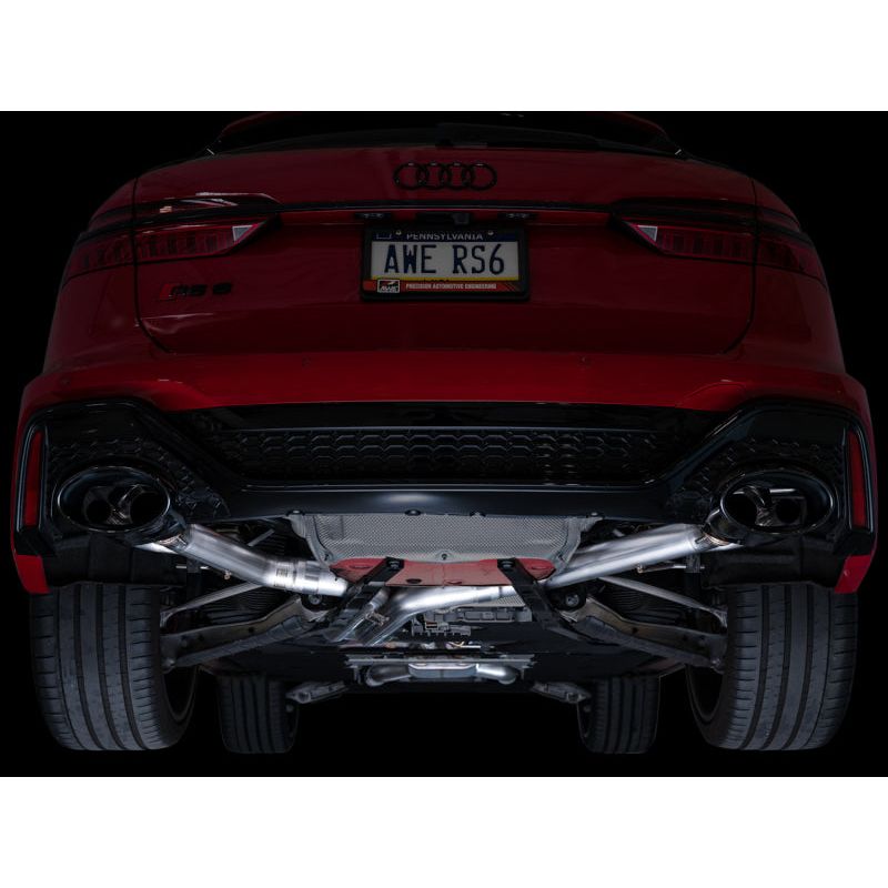 AWE Tuning 2021-2025 Audi C8 RS6/RS7 SwitchPath Cat-back Exhaust - Diamond Black Tips