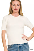 Zenana Viscose Ribbed Round Neck Sweater