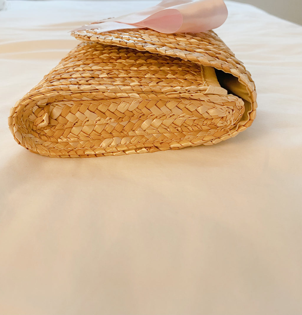 Golf Lover Rattan Straw Clutch