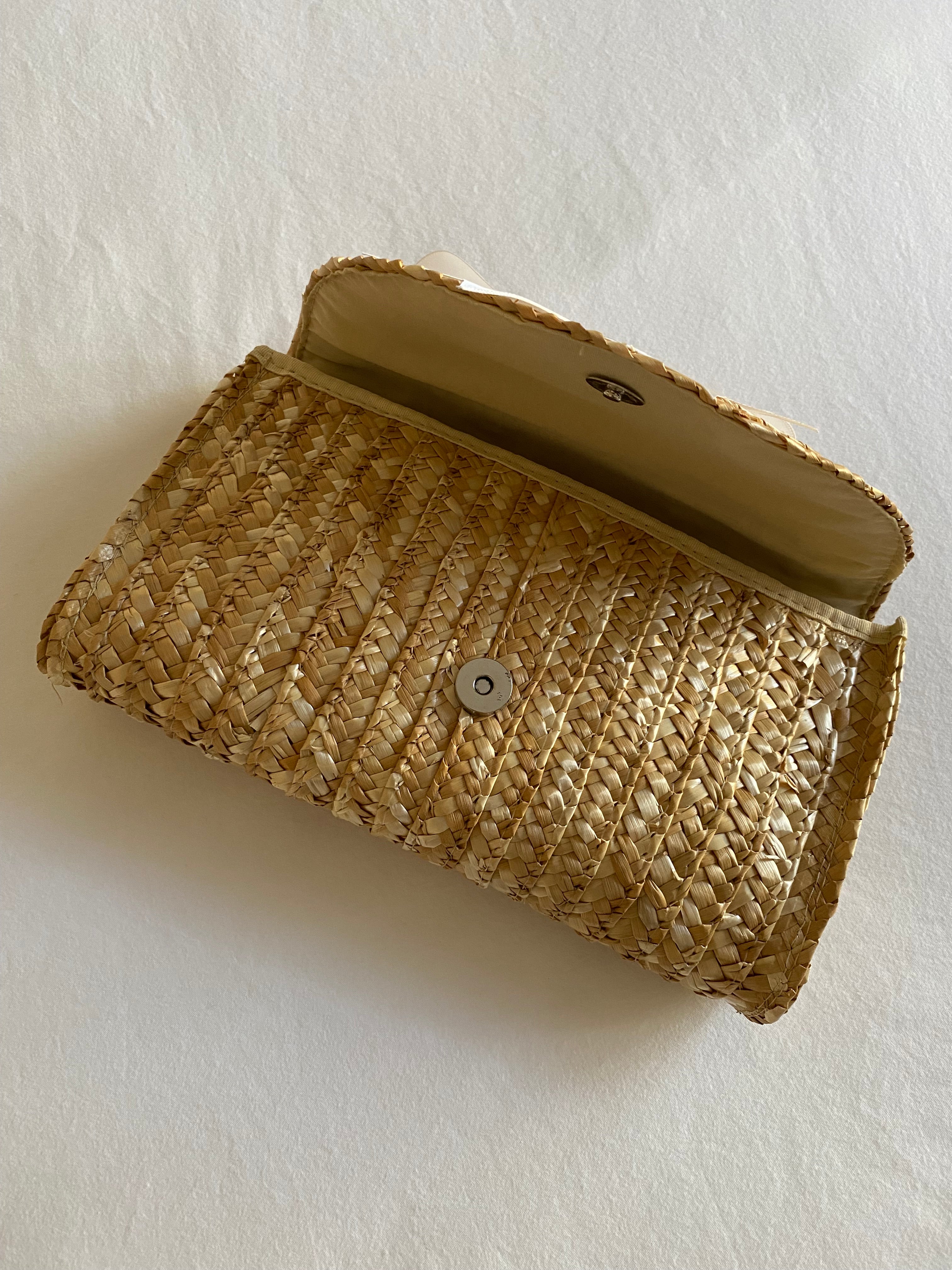 Golf Lover Rattan Straw Clutch