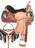 Leather Western Barrel Racing Kids Horse Saddle Size 10" to 13"