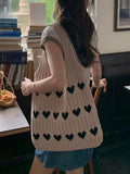 Heart Pattern Knitted Handbag