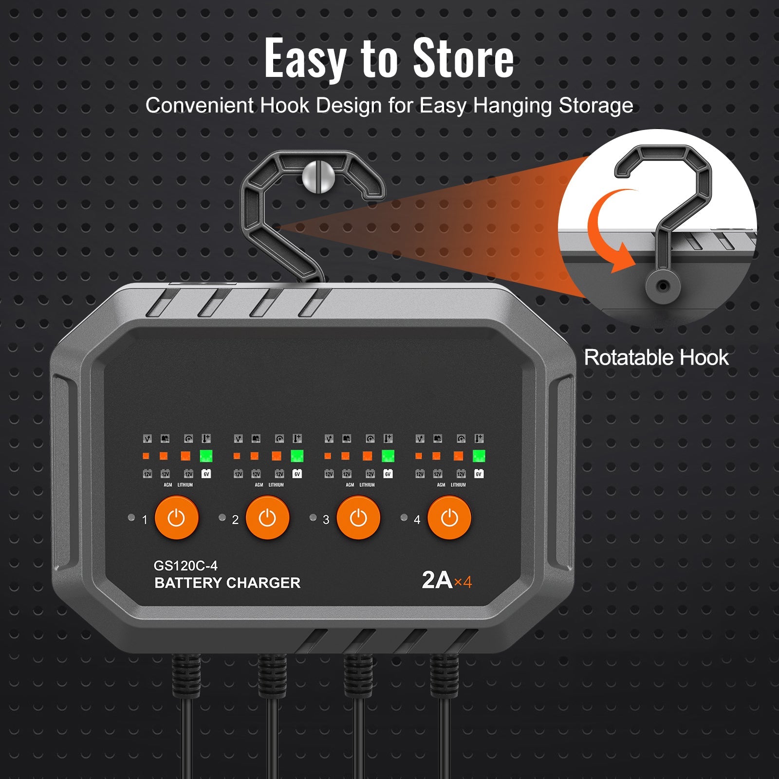VEVOR Smart Battery Charger, 8-Amp, LiFePO4 Lead-Acid Car Battery