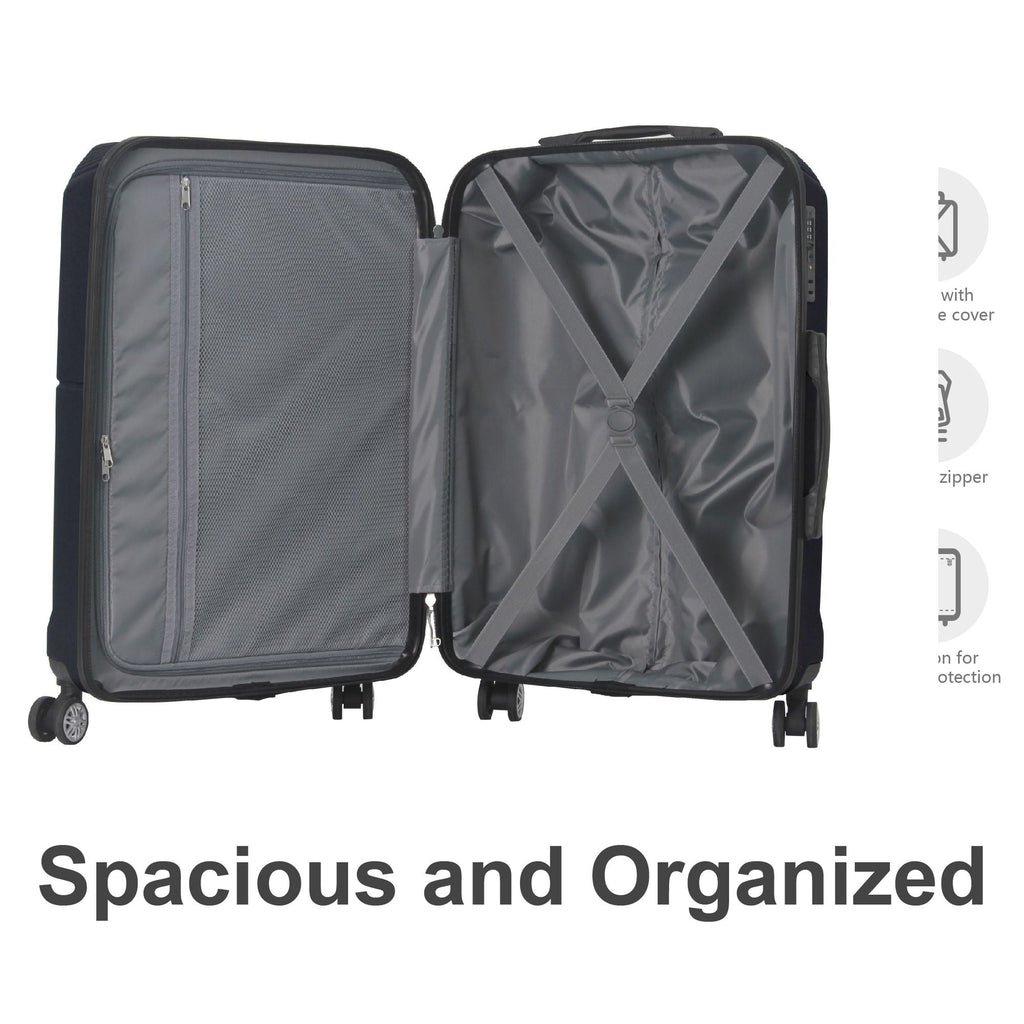 BLUE 3-Piece Premium ABS Luggage Set-20", 24", and 28" Suitcases with Multi-Position Handle, Silent Spinner Wheels, and TSA-Approved Lock-Durable, Stylish, and Spacious Travel Gear