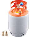 Refrigerant Recovery Tank, 30 LBS Capacity, 400 psi Portable Cylinder Tank with Y-Valve for Liquid/Vapor, High-sealing Recovery Can for R22/R134A/R410A, Orange+Gray