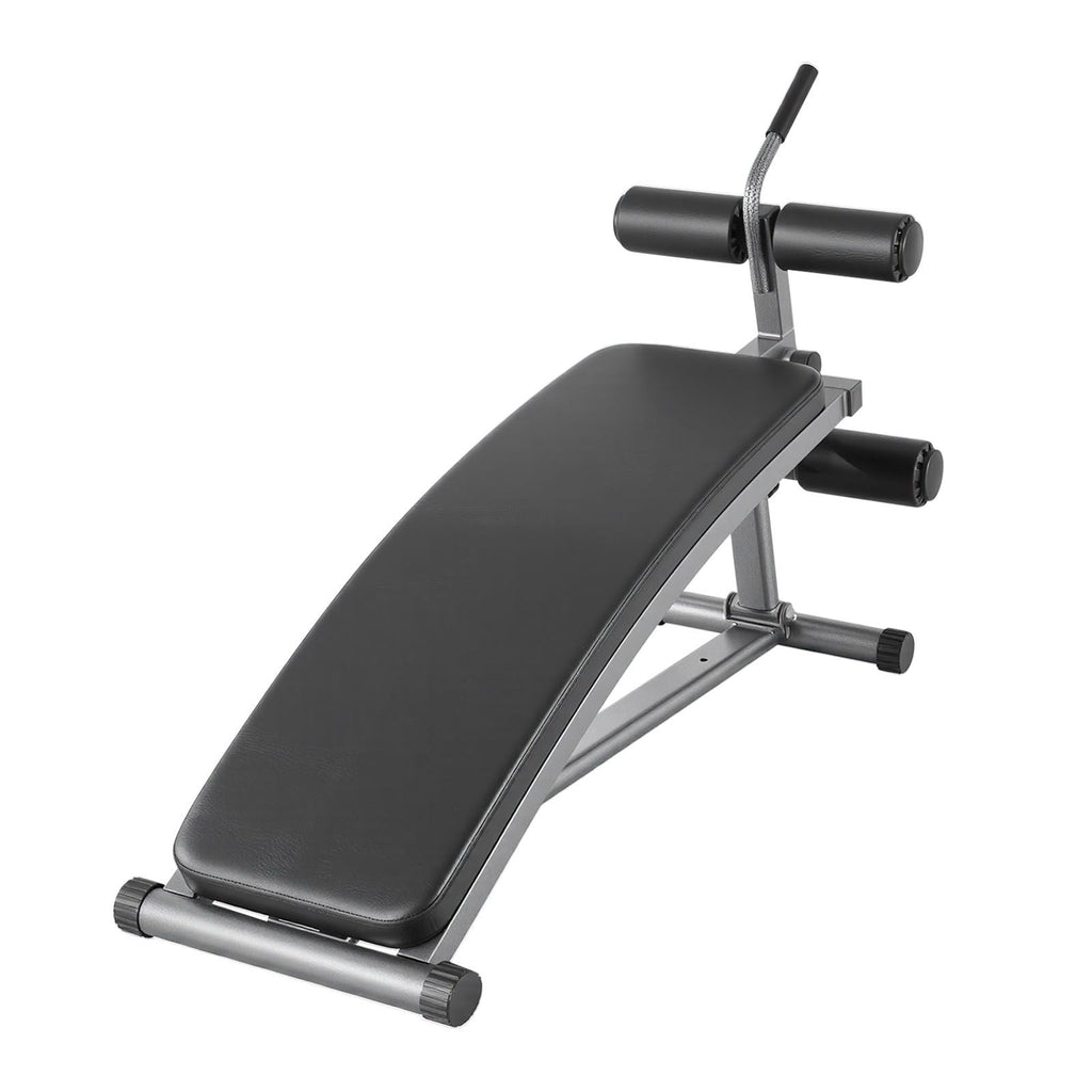Sit Up Bench, Curved Decline Ab Bench with Reverse Crunch Handle, with 6 Adjustable Height Setting, Heavy Duty Steel, 600 Lbs Capacity for Home Gym Workouts, Strength Training, Full Body Muscles