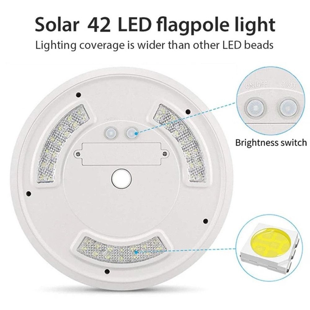 42 LED Solar Flagpole Light Garden Umbrella Light Outdoor Waterproof Landscape Street Flag Pole Lamp For Tent Camping(TK Temu Self Collection)