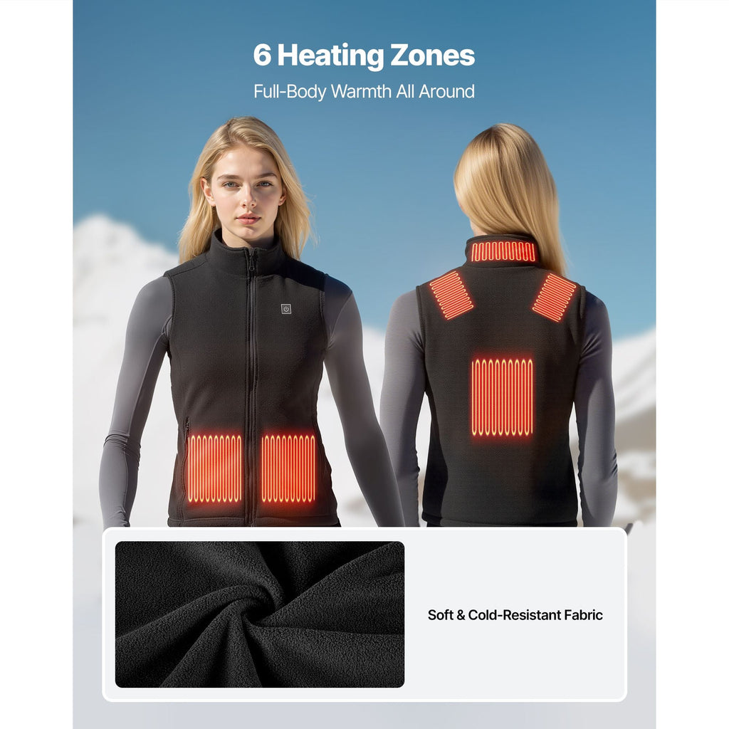 Heated Vest, Women Electric Heating Vest with 16000 mAh Battery Pack, 6 Heating Zones Lightweight Rechargeable Winter-Vest with 3 Levels, for Outdoor Hiking Camping Fishing Skiing, Size M