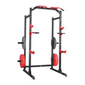 Power Cage Power Rack, Multifunctional Barbell Squat Rack with Adjustable Height, Home Gym Strength Training Workout Equipment with J-Hooks & More Fitness Attachment for Bench Press Pull-Up Dips