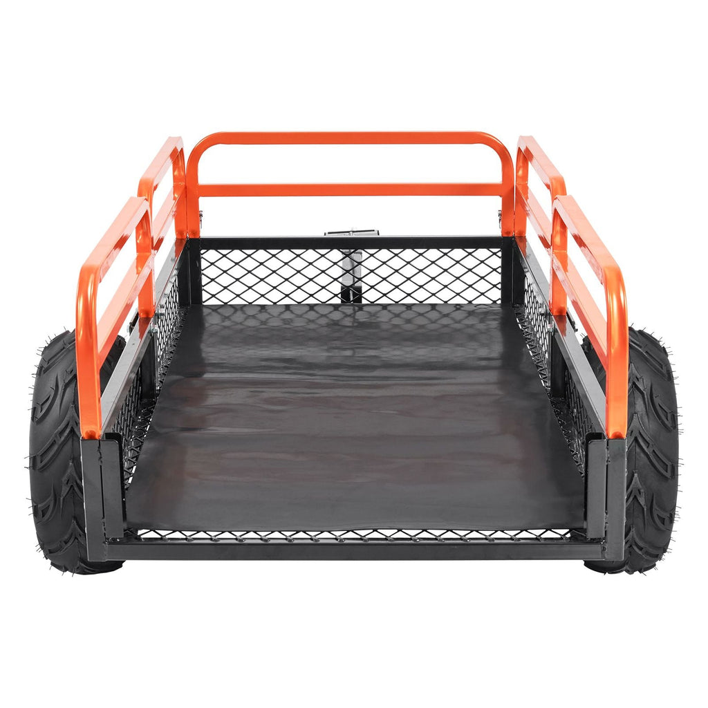 Heavy Duty Steel ATV Dump Trailer, 1500-Pound Load Capacity 15 Cubic Feet, Tow Behind Dump Cart Garden Trailer, with Removable Sides and 2 Tires, for Mowers, Tractors, ATV, UTV