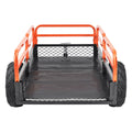 Heavy Duty Steel ATV Dump Trailer, 1500-Pound Load Capacity 15 Cubic Feet, Tow Behind Dump Cart Garden Trailer, with Removable Sides and 2 Tires, for Mowers, Tractors, ATV, UTV