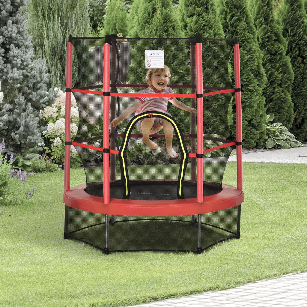 4.5FT Trampoline Jumping with Enclosure Net Springless Design and Safety Pad, Kids Trampoline for Ages 3 to 6
