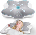Ergonomic Cervical Neck Pillow for Sleeping – Memory Foam Pillow with Massage Nodes for Neck Pain Relief, Side Sleeper & Back Support