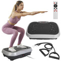 Vibration Exercise Machine With Resistant Bands Remote Control Whole Body Vibration Platform Workout Equipment Home Fitness Training Equipment For Weight Loss Fat Burner