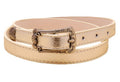 Retro Heart Women's Belts Carved Female Belt Golden