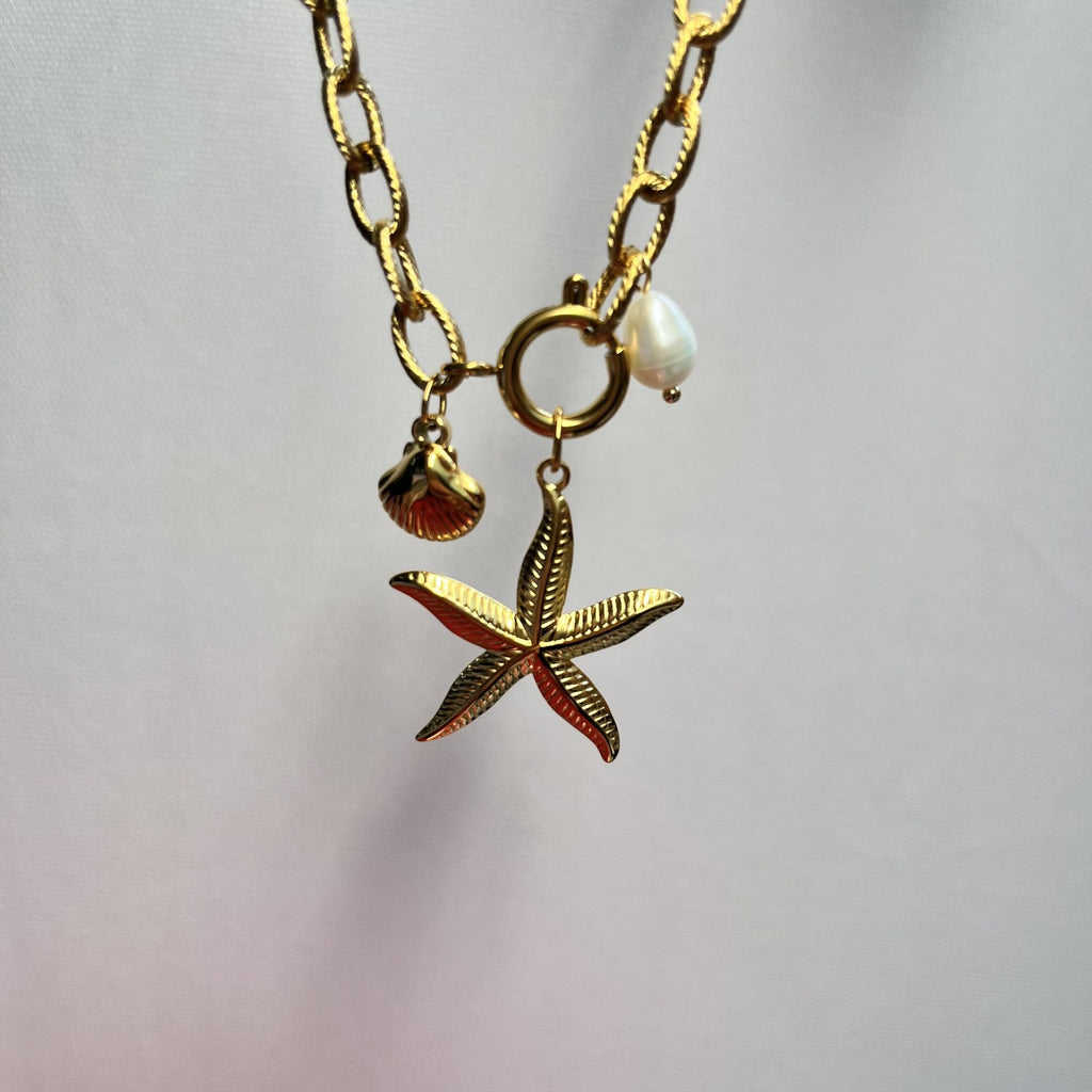18K Gold-Plated Sea Charm Bracelet – Stainless Steel Coastal Jewelry Collection