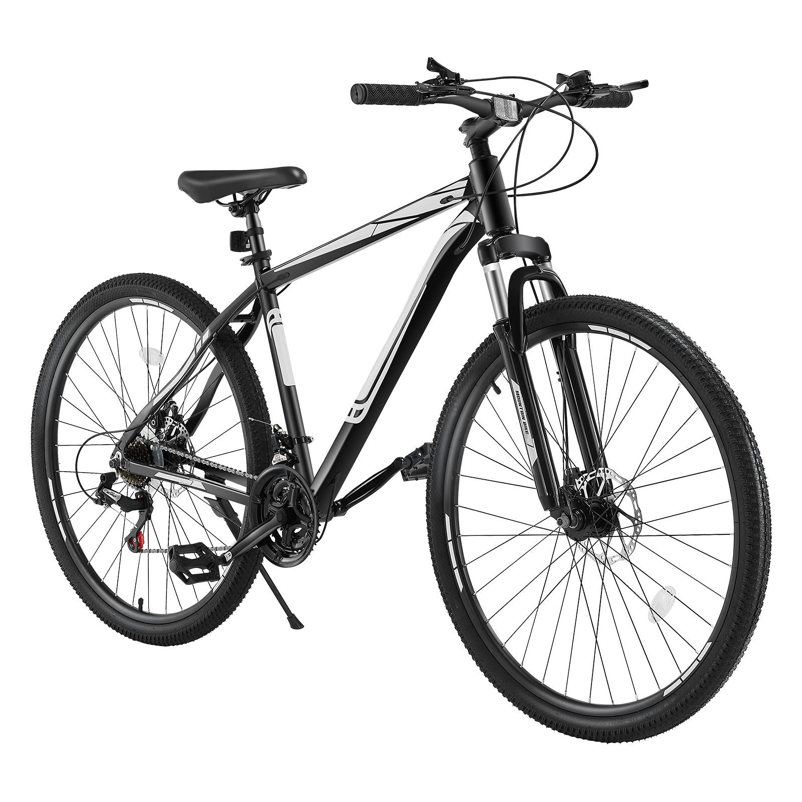 Mountain Bike, 29 inch MTB Bicycle with Front Suspension, 21 Speeds SHIMANO Twist Shifting, Comfort Saddle, Dual Disc Brakes, Aluminum Alloy Frame, Adult Sport Cycling Bicycle Trail Snow