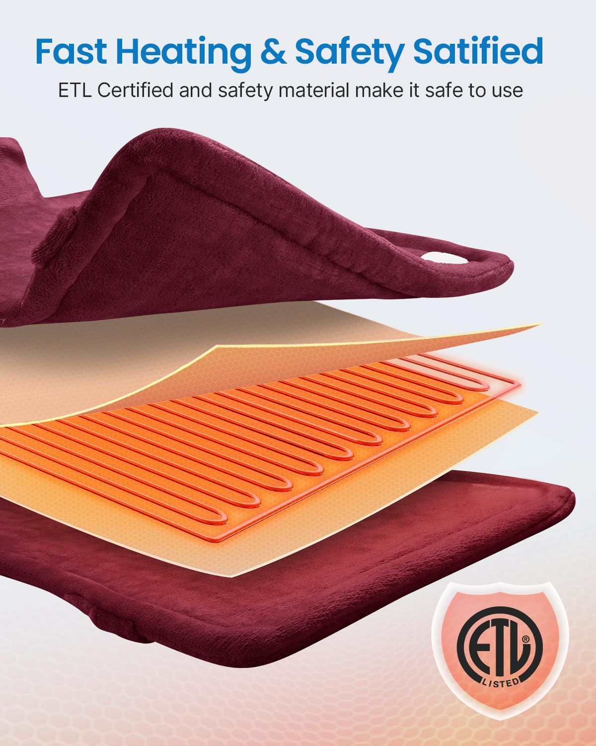 King Size Heating Pad for Back, Mothers Day Gifts for Mom Wife & Birthday Gifts for Men, FSA Eligible, 24"x37" XL Large Weighted Electric Heat Pad for Neck and Shoulders, ETL Certified, Gray