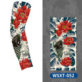 1 Pc Tattoo sleeves for summer outdoor sports, breathable, sweat absorbing, sun shading, seamless koi flower arm tattoo ice sleeves