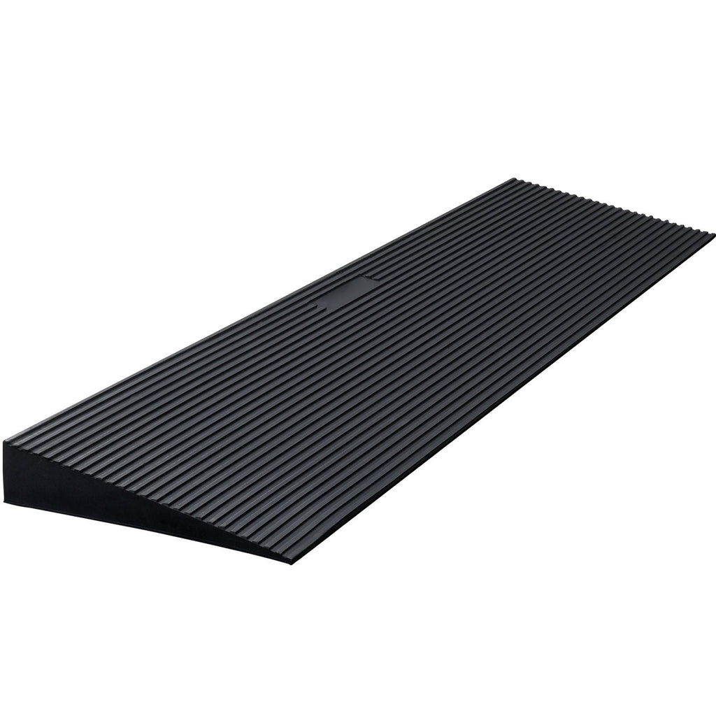 1.2" Rise Cuttable Threshold Ramp for Sweeping Robot, 35.4" Wide Natural Rubber Wheelchair Ramp, Non-Slip Solid Rubber Ramp with Double-Sided Tape for Doorways, Driveways, Bathroom, Smooth Tile