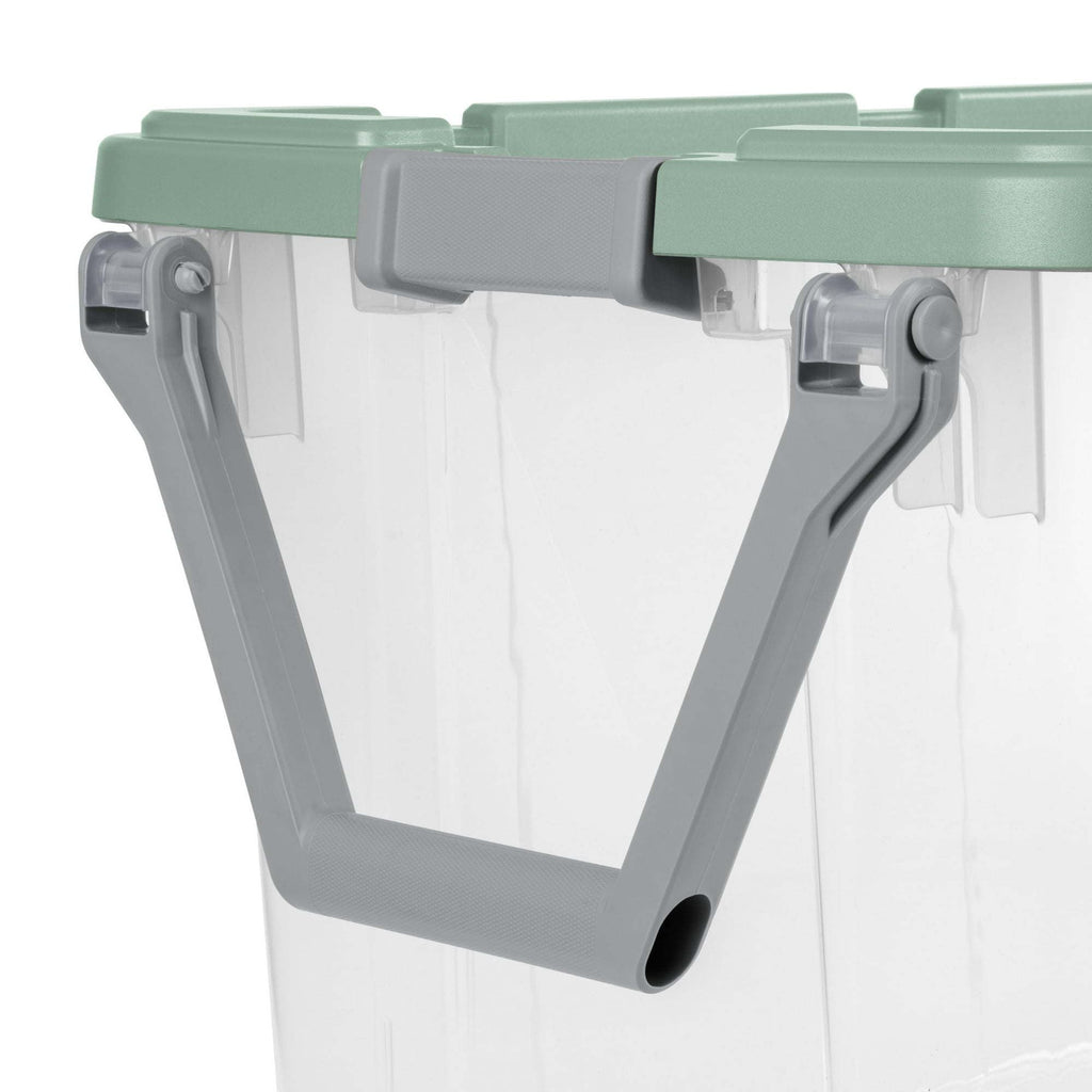 Extra Large Storage Bin, 160 Quart Wheeled Clear Plastic Storage Container with Handle, Gray, Pack of 2