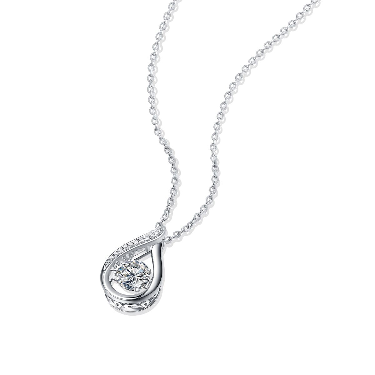 Dynamic - Fashionable and trendy jewelry set with 1-carat Moissan diamond S925 sterling silver, affordable diamond necklace pendant