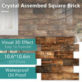 10 PCS 3D Wall Brick Self Adhesive Removable Wallpaper 11.8 x 11.8 Inch Wallpaper Brick Breakaway Wall Decals Vintage Faux Brick Wallpaper Brown for Fireplace Kitchen Backsplash