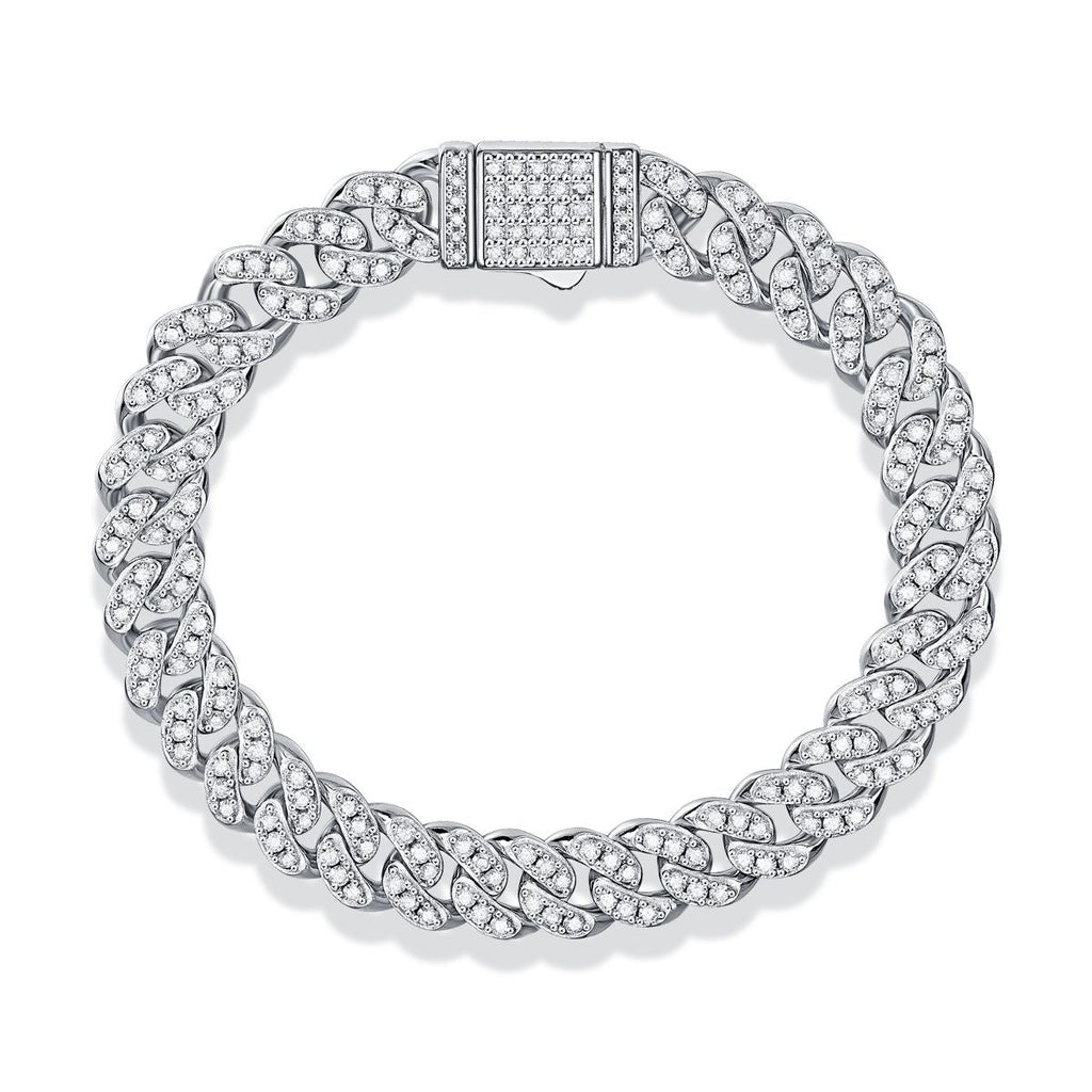 Light of Faith - A fashionable jewelry bracelet and bracelet for men, set with Moissanite S925 sterling silver and Platinum-plated diamond